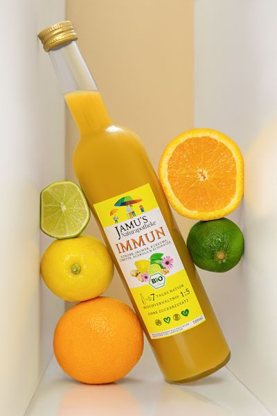 Immunbooster JAMU IMMUN mit Zitrone, Limone und Orange